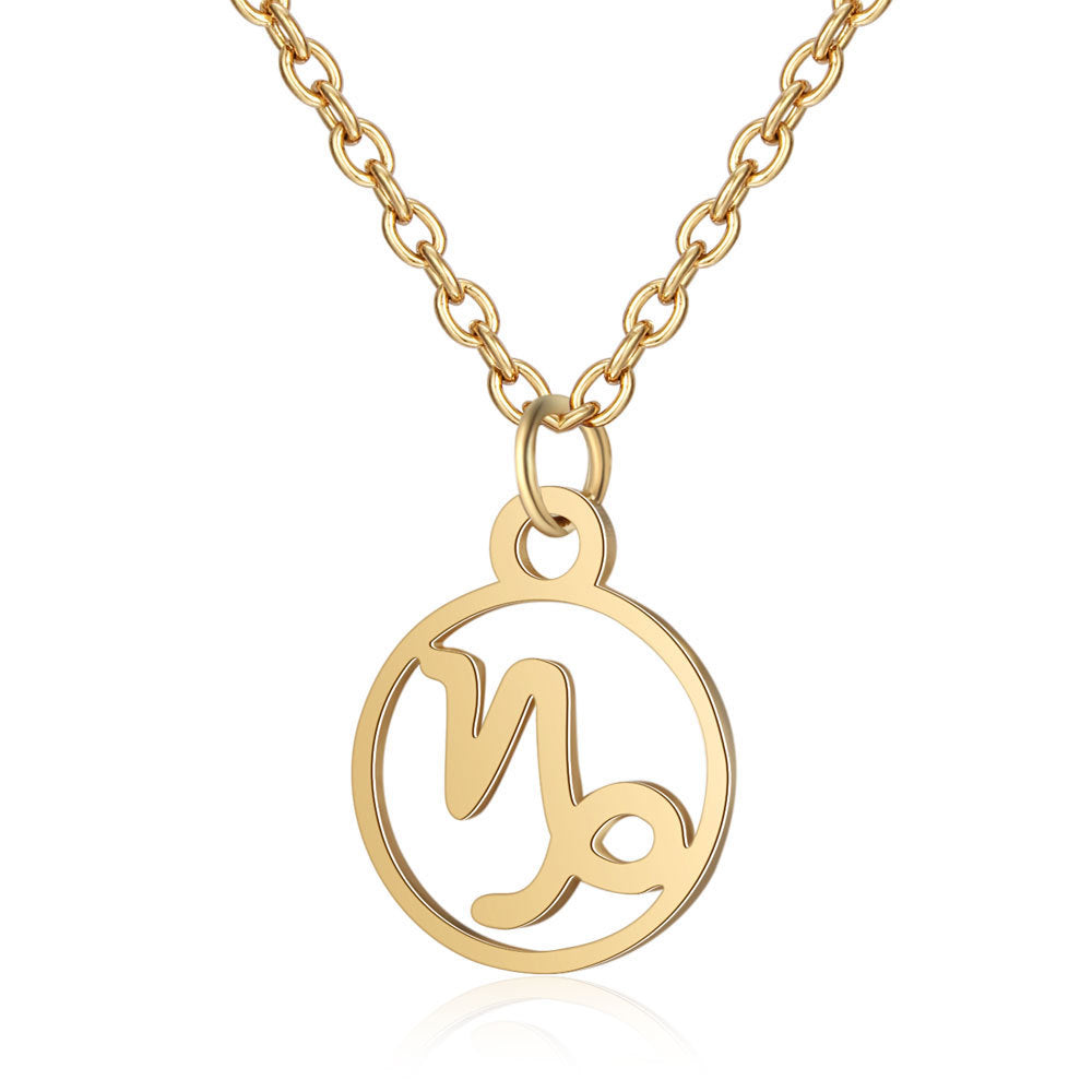 Wholesale Zodiac Pendant Titanium Steel Necklace